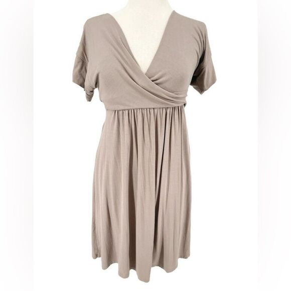 BCBGMaxAzria Tan V-Neck Cross Front Wrap Dress XS - Picture 8 of 8